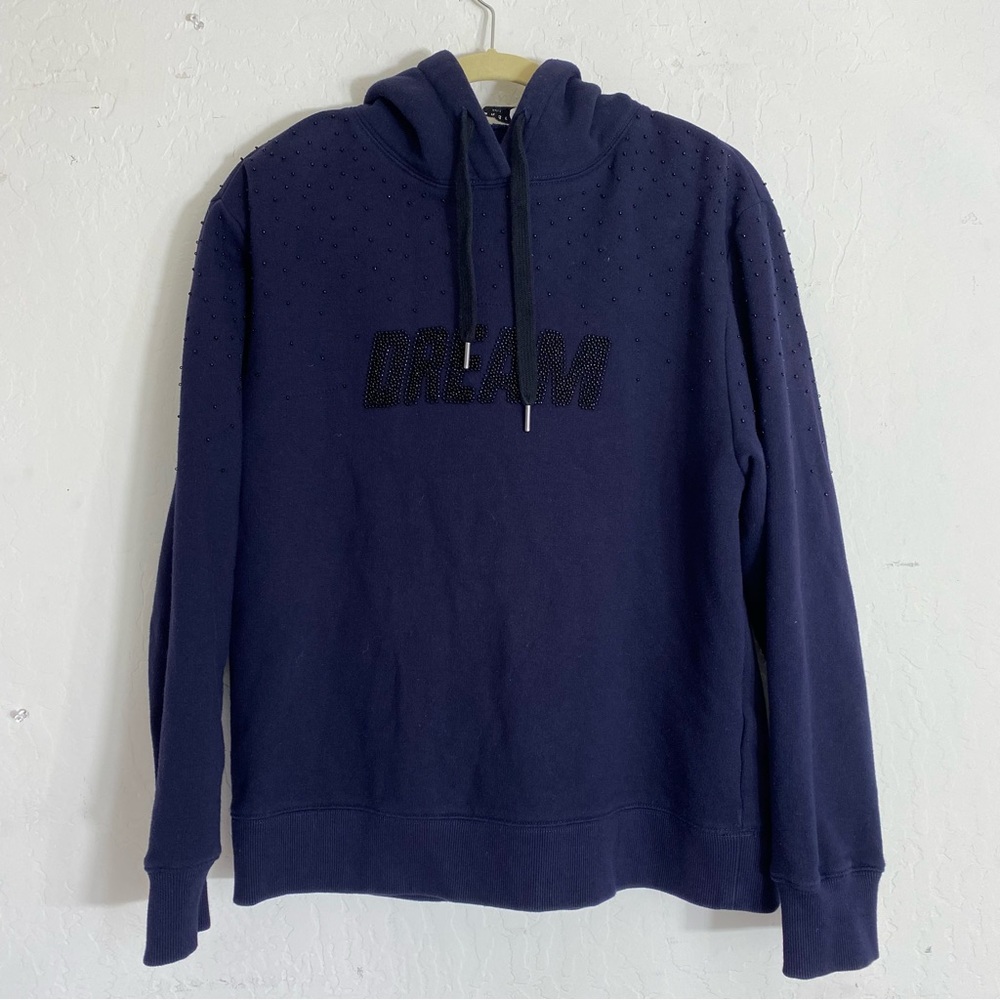 Blue Hoodie Sweatshirt Sandro Spontane Dream Beaded Accents